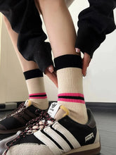 Colorful Socks | Contrast Color | Vintage Crew Socks | Striped Socks - KawaSocks